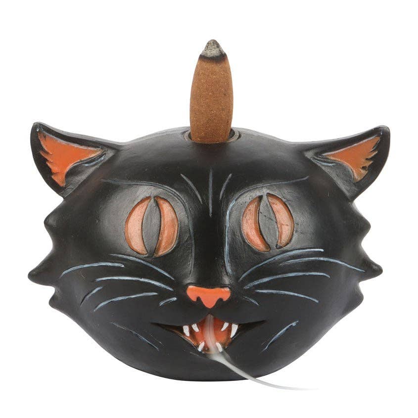 Black Cat Halloween Backflow Incense Burner