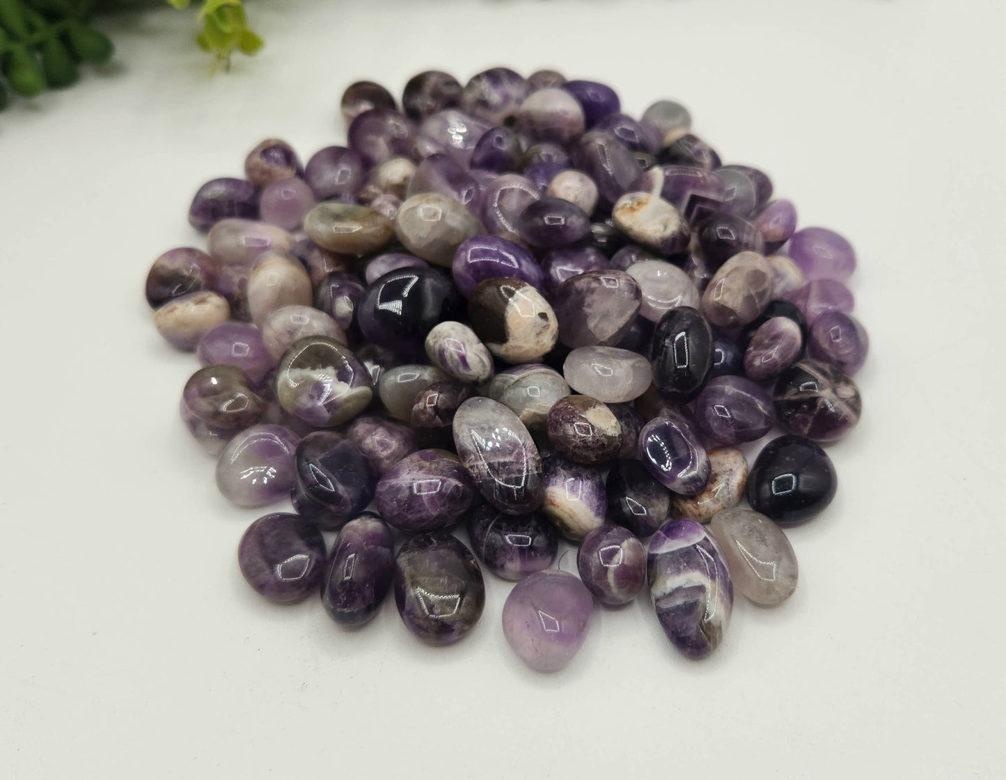 Chevron Amethyst Tumbled Gemstones 10-20mm (0.5kg/1.1 lbs.): 0.5KG/1.1LBS