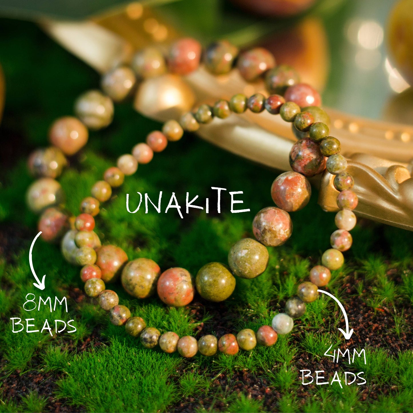 Crystal Bracelet for Women Men, 8mm, 4mm Bead Bracelet Stack: Selenite / 8mm Bead Size