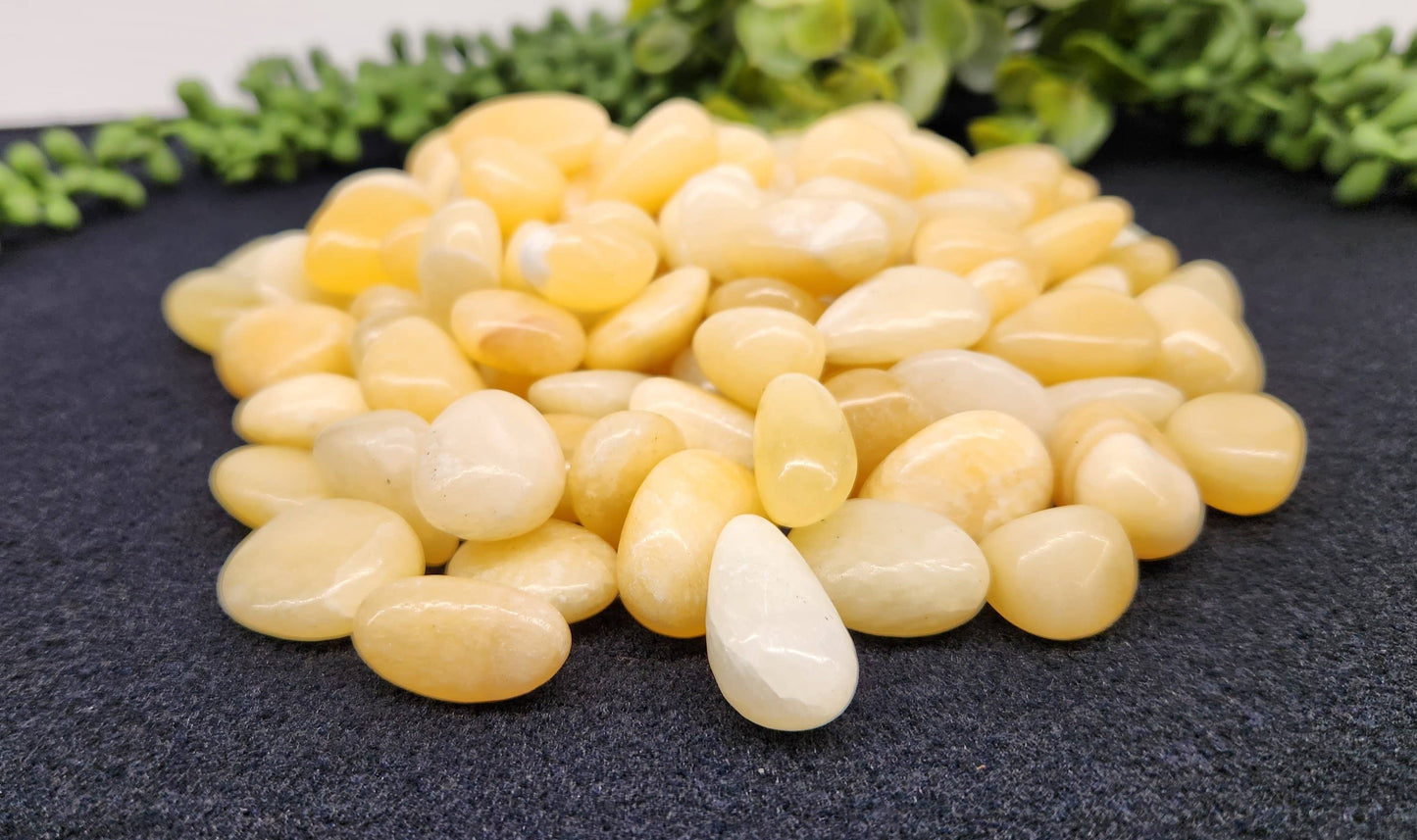 Yellow Jade (1kg/2.2 lbs.) Tumbled Stone 20-25mm