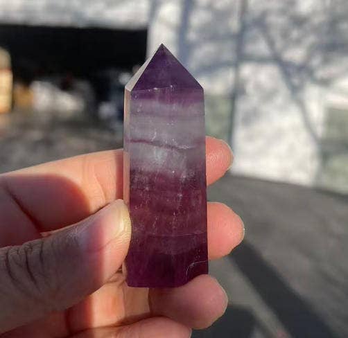 Candy Fluorite Stone Tower | Polished Crystal Point, 1PC: 1-2"