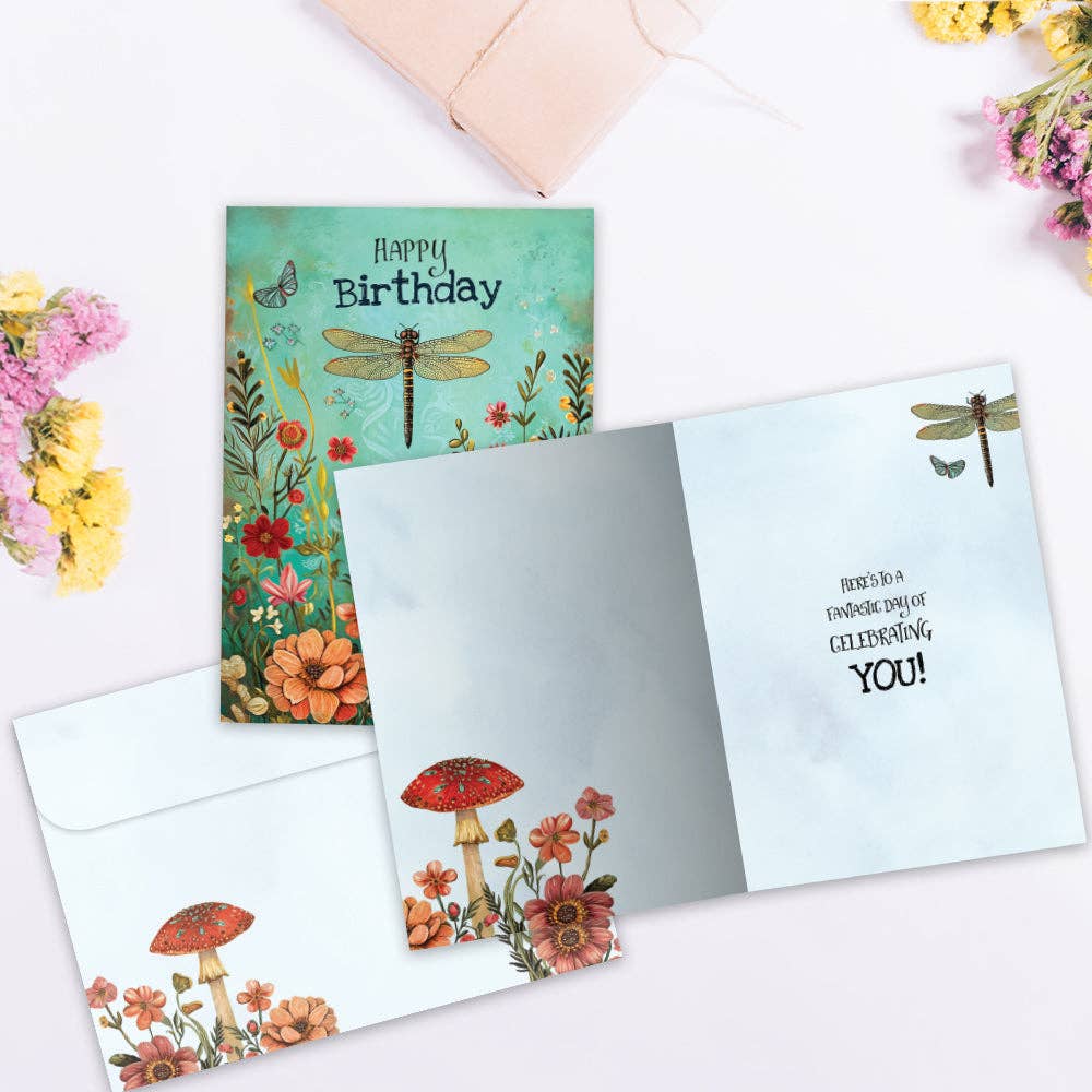 Dragonfly Toadstool | 6-Pack Birthday Cards | SKU 22245