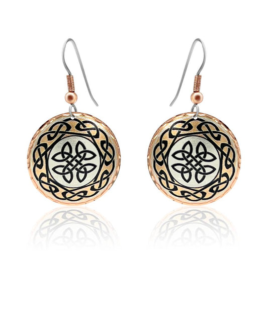 CE 21 Copper Celtic style  Irish earrings