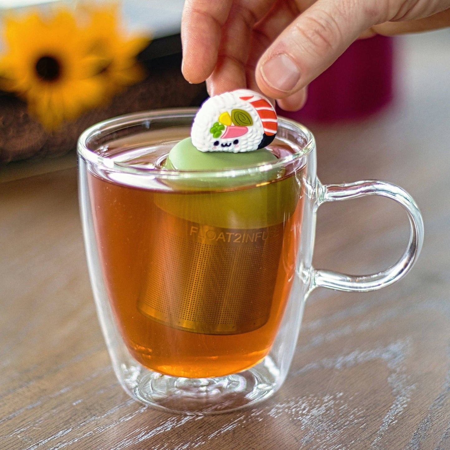 Kimbap Sushi | Floating Tea Steeper | Green Base | White
