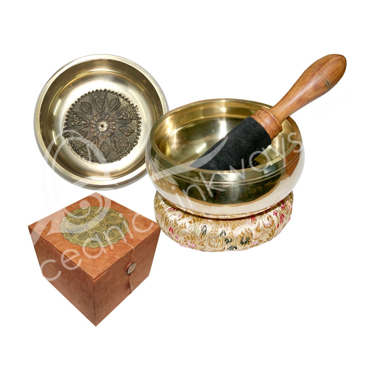 (SET)SINGING BOWL - GIFT SET WHEEL OF LIFE 4.5"DIA.