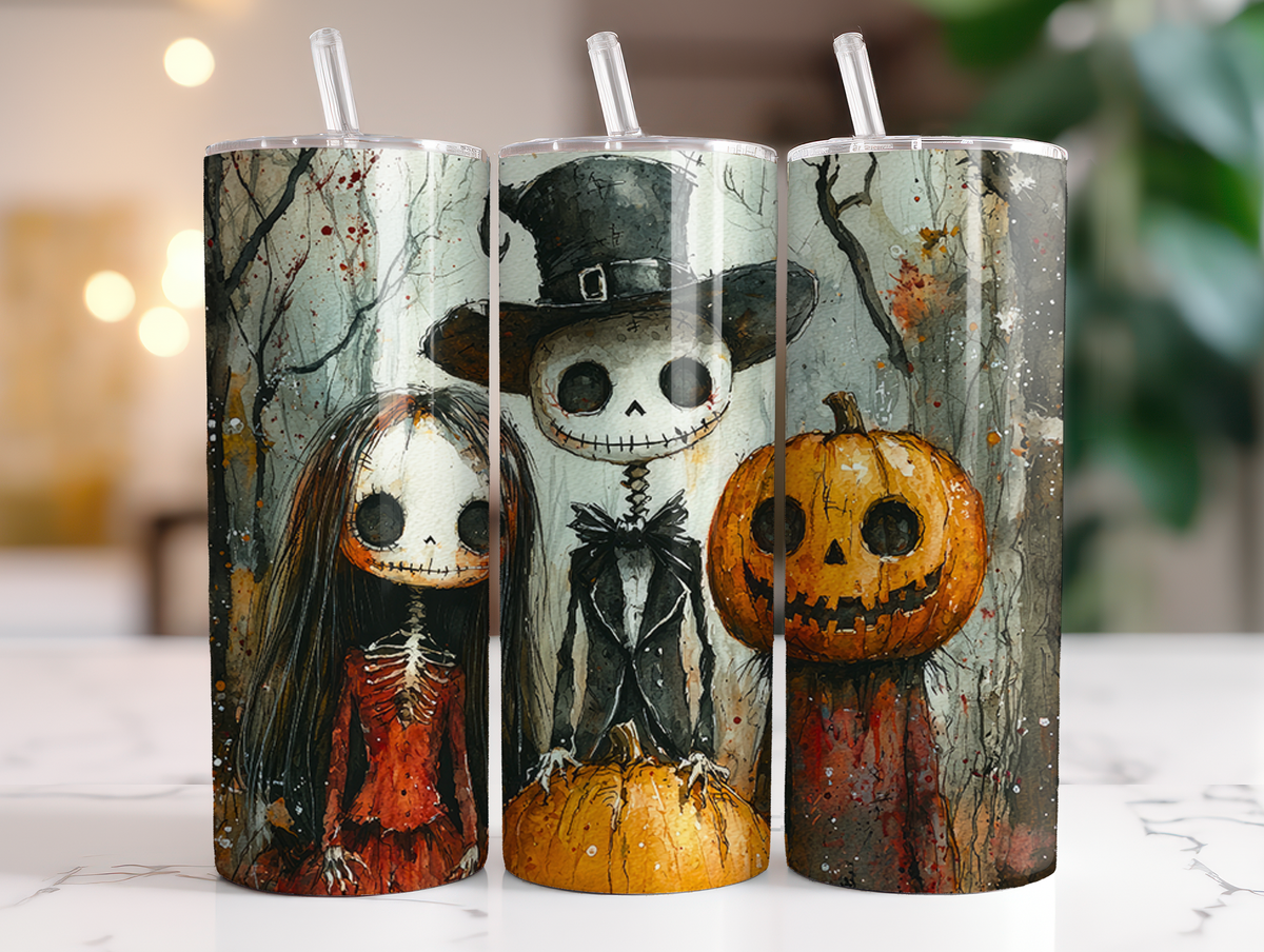 Halloween Creepy Primitive Trio 20oz Skinny Tumbler