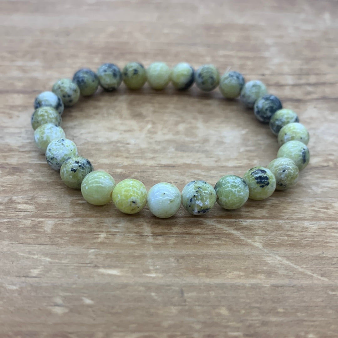 Serpentine 8mm Round Bead Bracelet