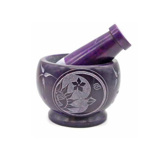 Soapstone Mortar & Pestle - Purple Celestial