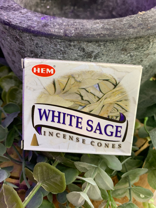 White Sage Incense Cones - HEM