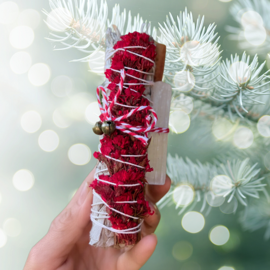 Holiday Spirits + White Sage Energy Clearing Smudge Stick