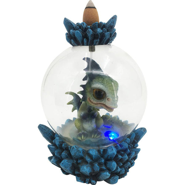 Incense Burner- Baby Dragon Backflow Globe LED