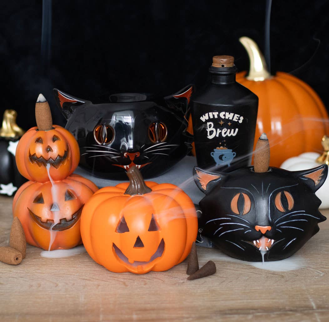 Black Cat Halloween Backflow Incense Burner