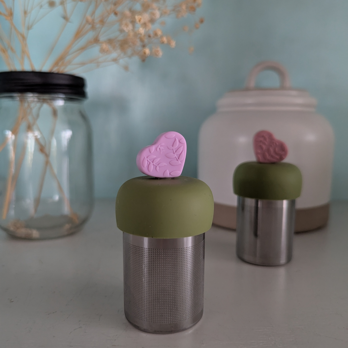 Lavender Heart | Floating Tea Steeper | Green Base | Floral