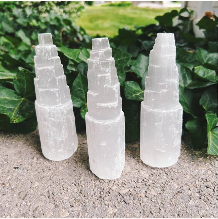 Large Selenite Sky Tower–6"/ 8" / 10" / 12" : 6“（15CM）