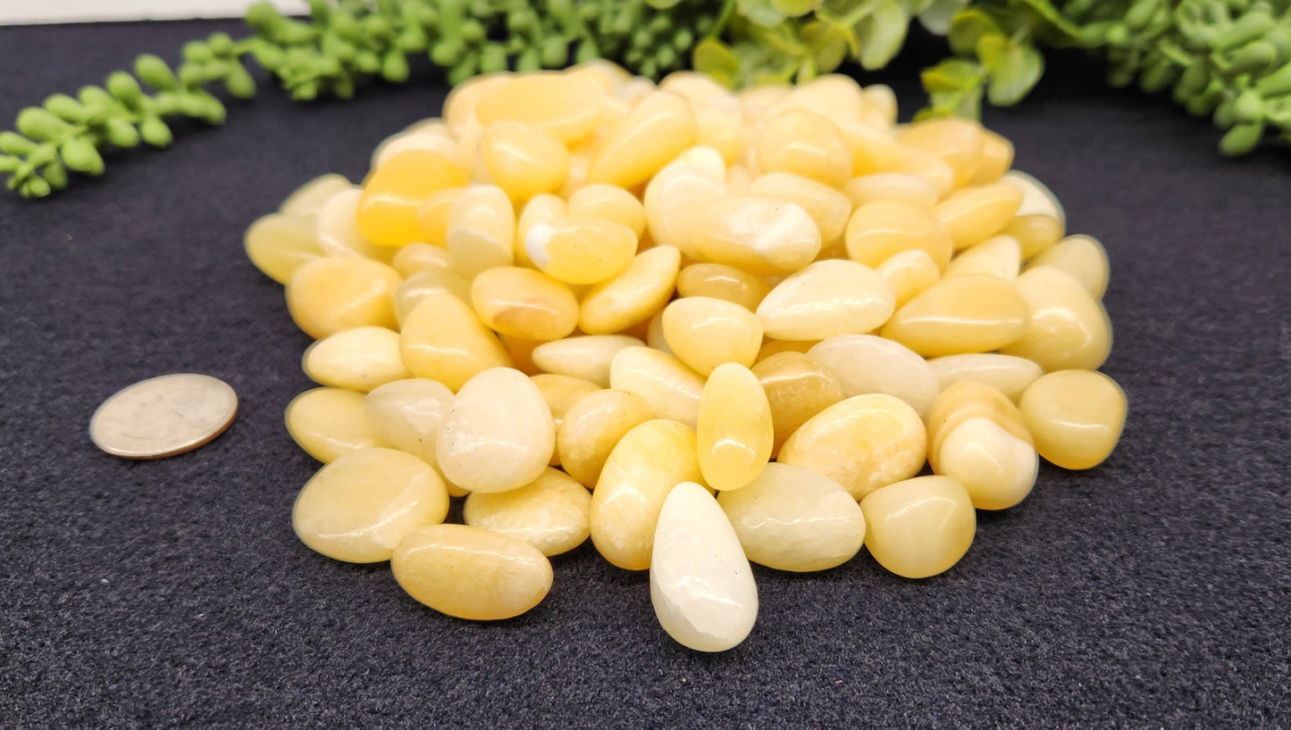 Yellow Jade (1kg/2.2 lbs.) Tumbled Stone 20-25mm