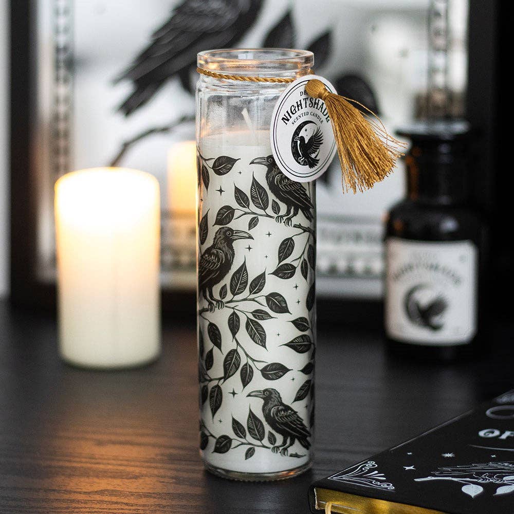 Mystic Raven Gothic Deadly Nightshade Tube Candle