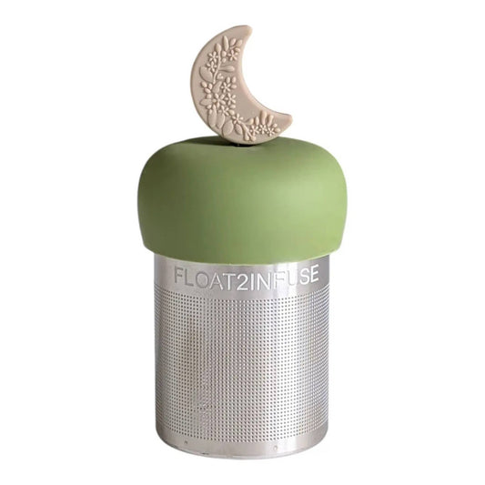 Beige Floral Crescent Moon |Floating Tea Steeper |Green Base