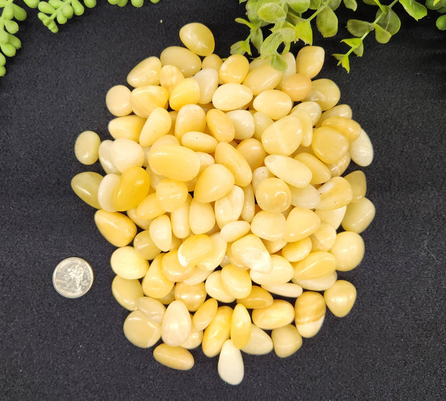 Yellow Jade (1kg/2.2 lbs.) Tumbled Stone 20-25mm