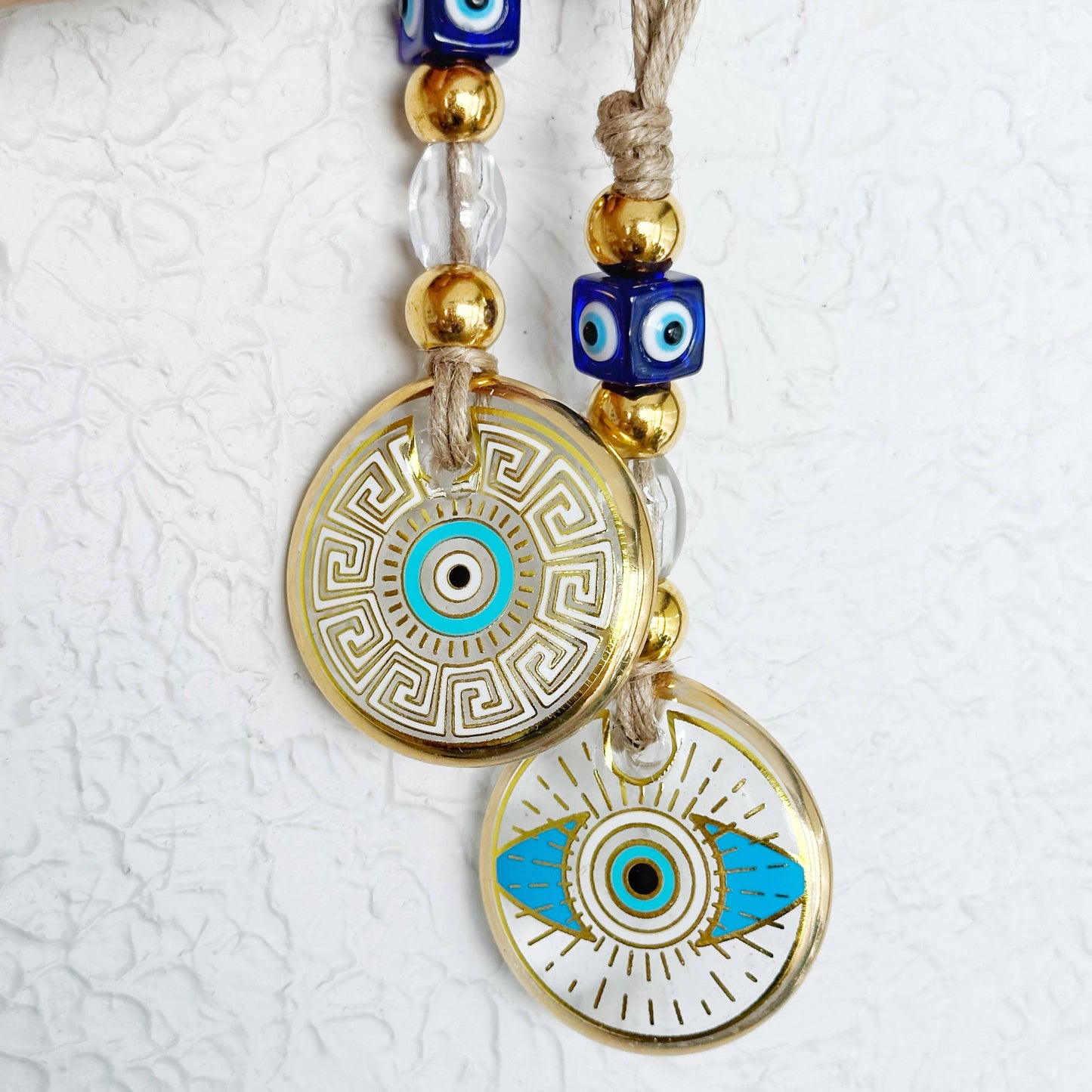 Evil Eye Wall Hanging, Gold Evil Eye Wall Decor, Protection: Style 4