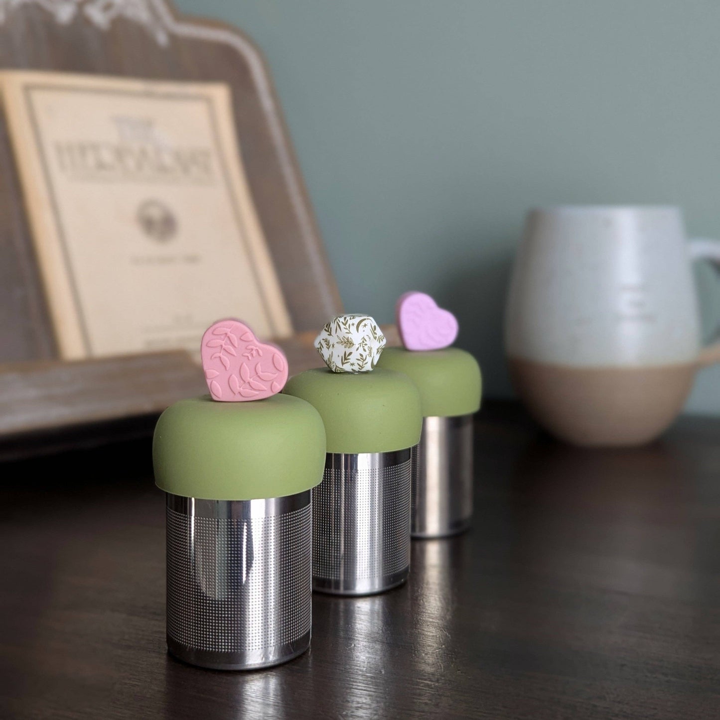Lavender Heart | Floating Tea Steeper | Green Base | Floral