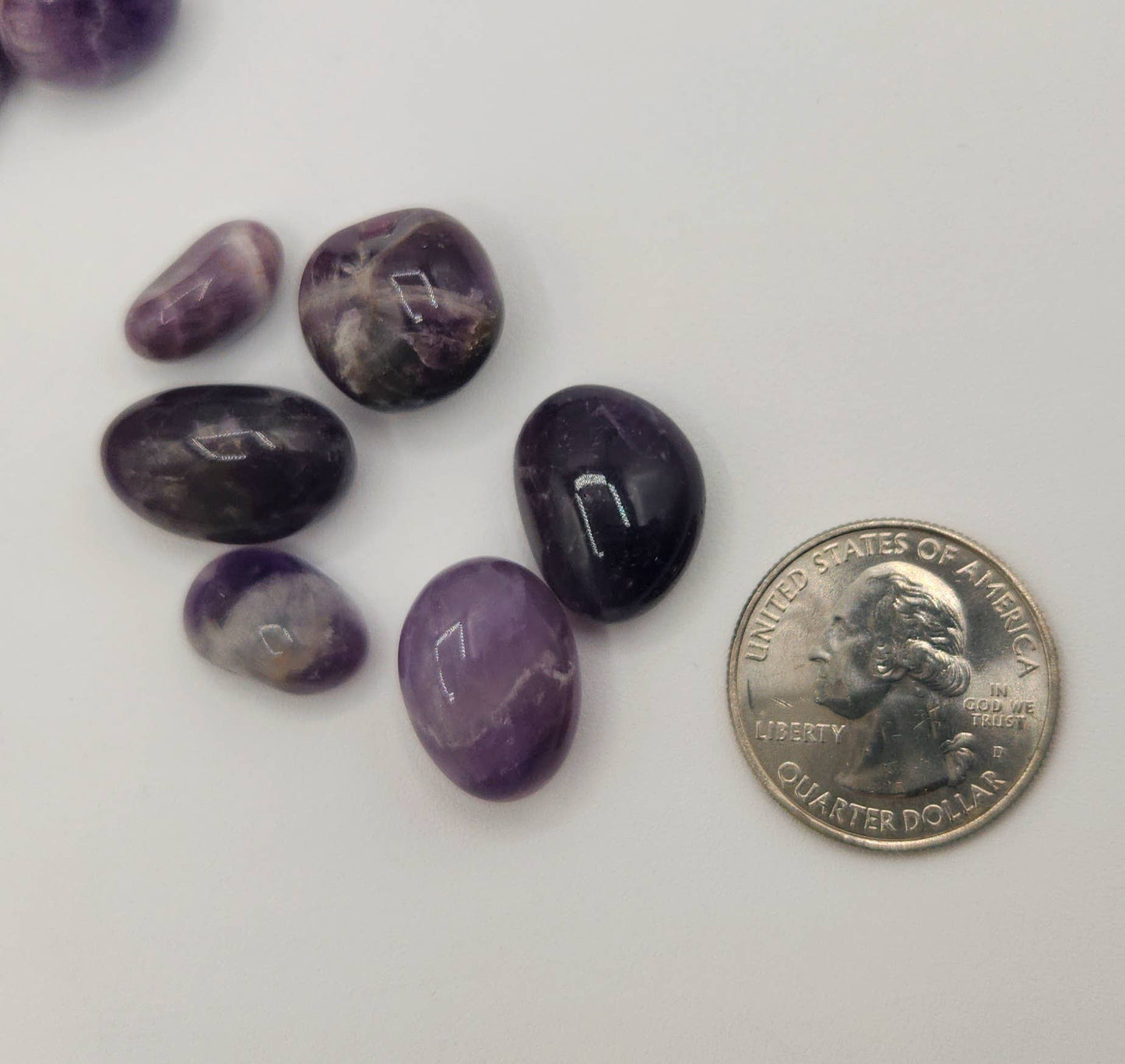 Chevron Amethyst Tumbled Gemstones 10-20mm (0.5kg/1.1 lbs.): 0.5KG/1.1LBS
