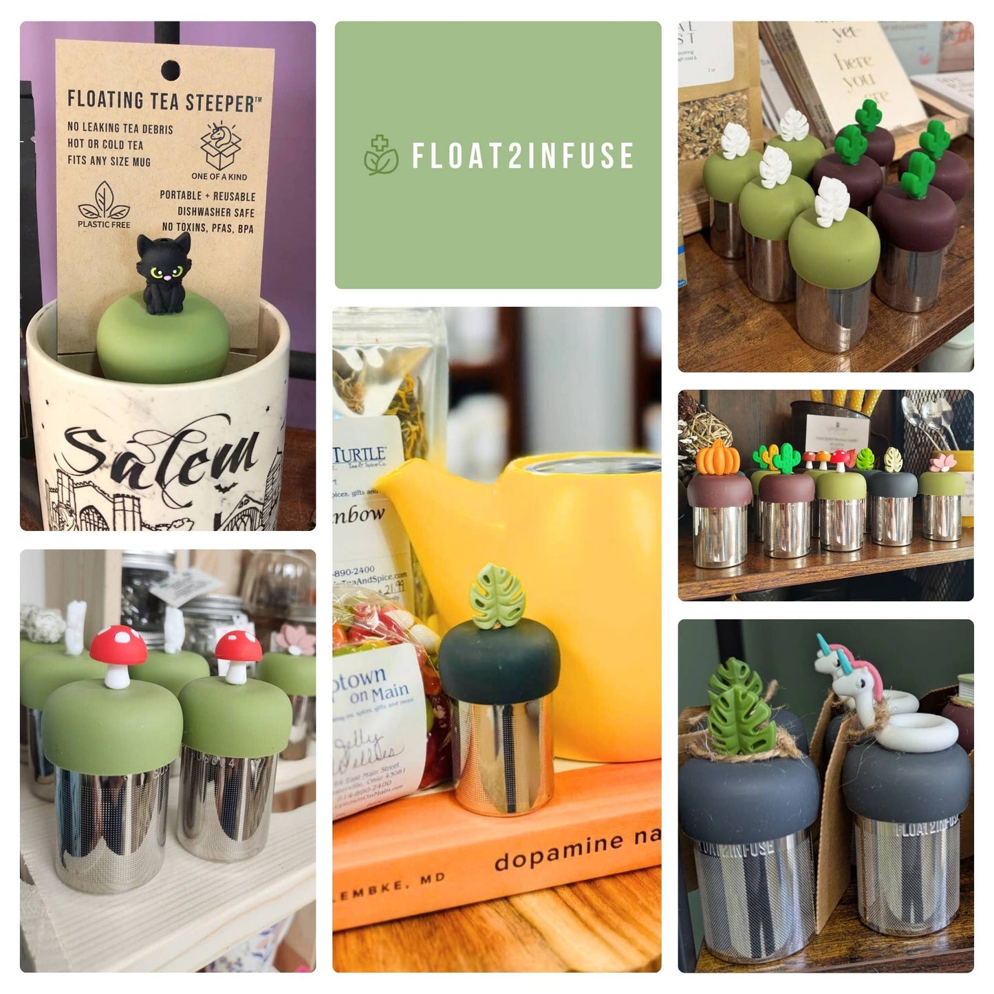 Red Fox | Floating Tea Steeper | Green Base | White Strip