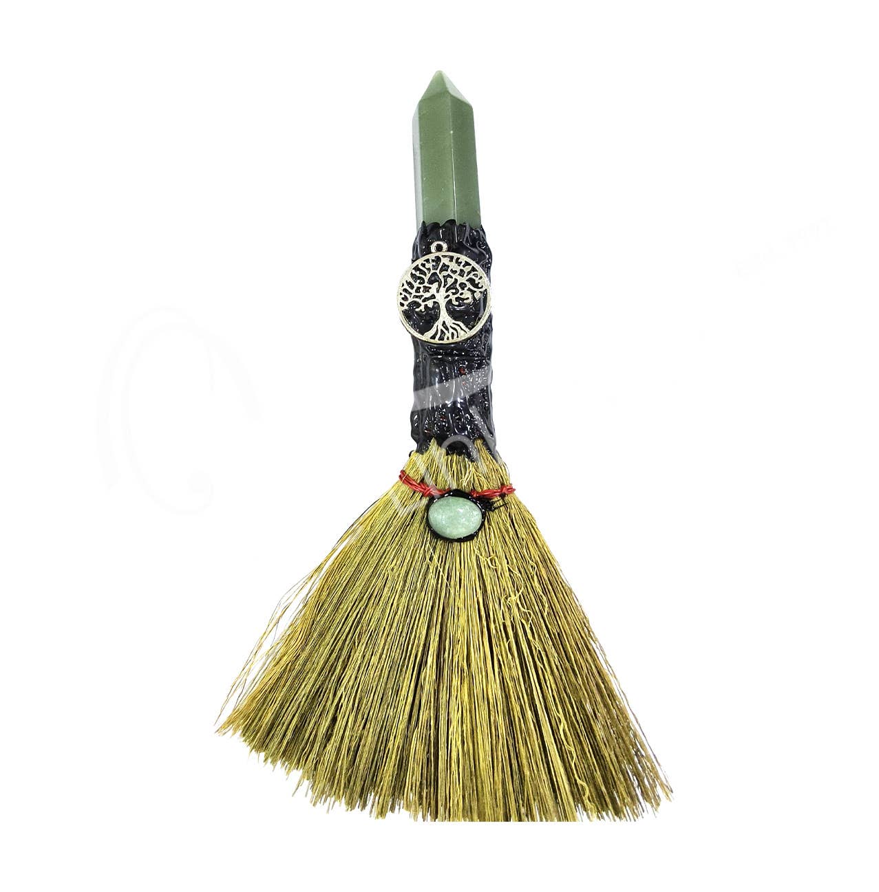 BROOM - AVENTURINE, GREEN POINT TREE OF LIFE
