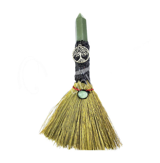 BROOM - AVENTURINE, GREEN POINT TREE OF LIFE