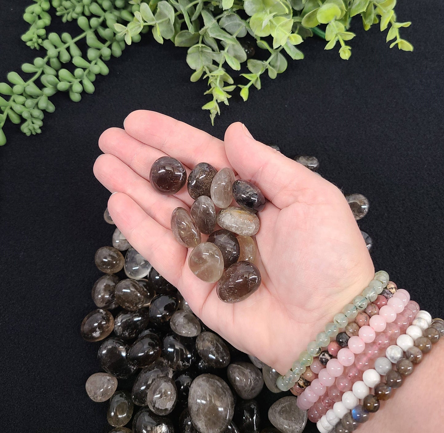 Smoky Quartz (1kg/2.2 lbs.) Tumbled Stone 20-25mm