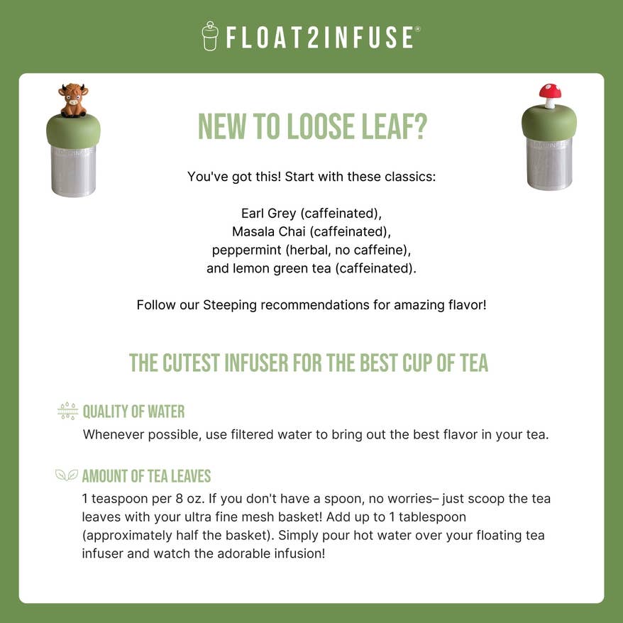 Fluffy White Sheep | Floating Tea Steeper | Green Base