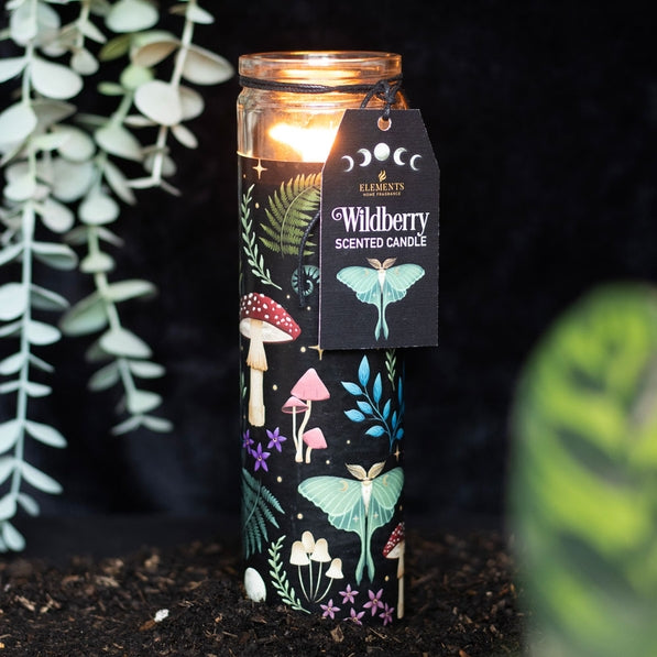 Dark Forest Wildberry Fragranced Glass Tube Candle- Elememts Home Fragrances