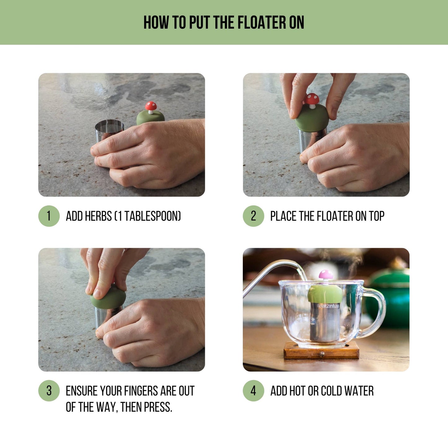 Well Read Woman |Floating Tea Steeper |Green Base |Colorful