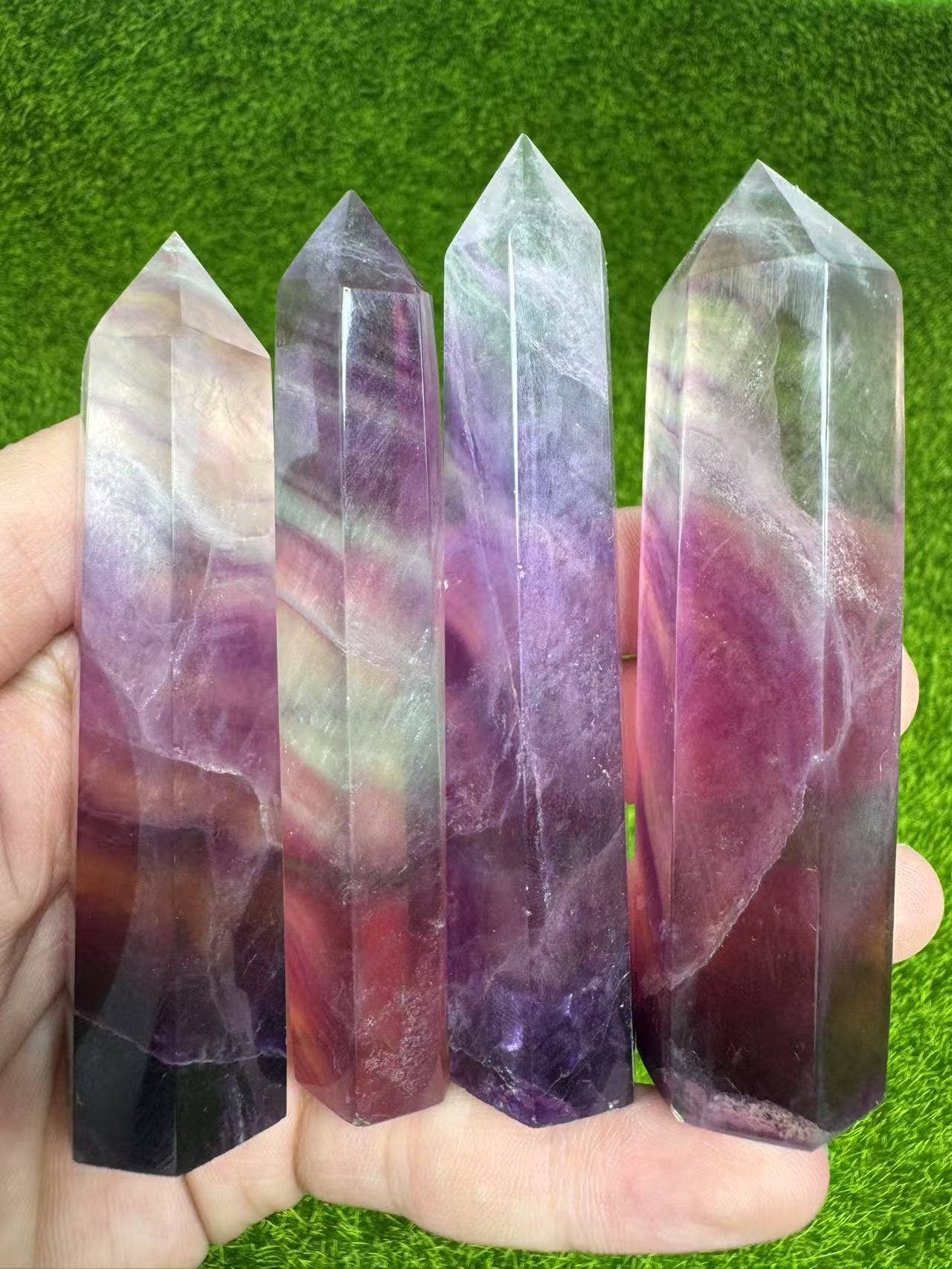 Candy Fluorite Stone Tower | Polished Crystal Point, 1PC: 1-2"
