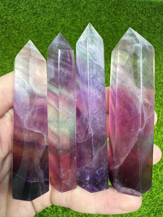 Candy Fluorite Stone Tower | Polished Crystal Point, 1PC: 1-2"