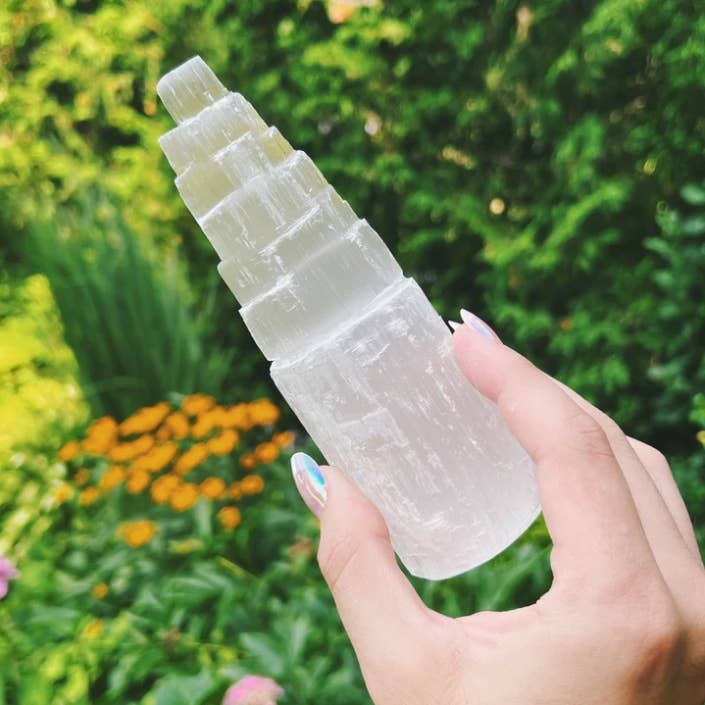 Large Selenite Sky Tower–6"/ 8" / 10" / 12" : 6“（15CM）