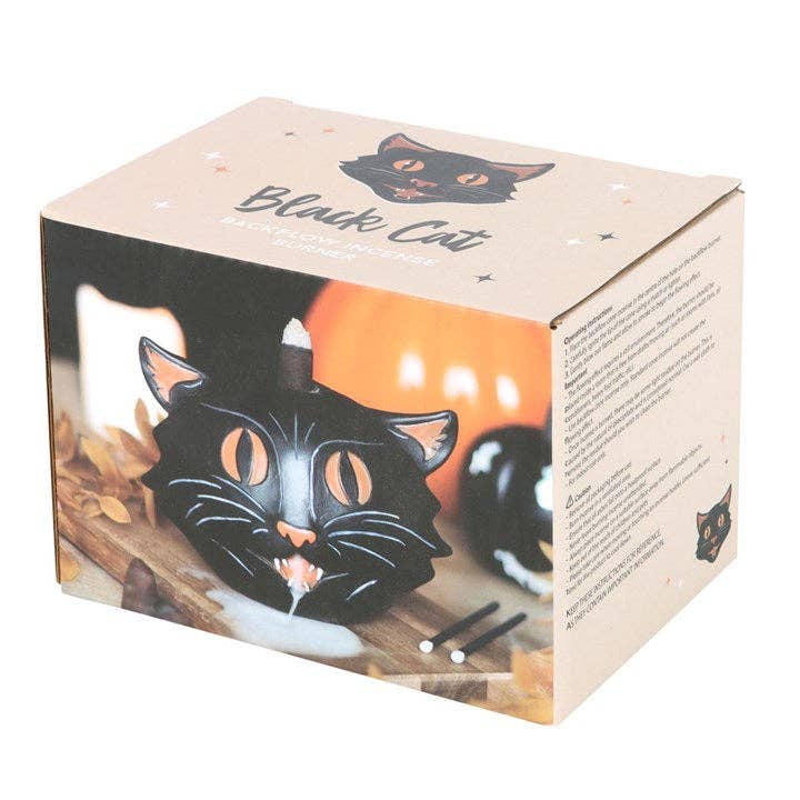 Black Cat Halloween Backflow Incense Burner