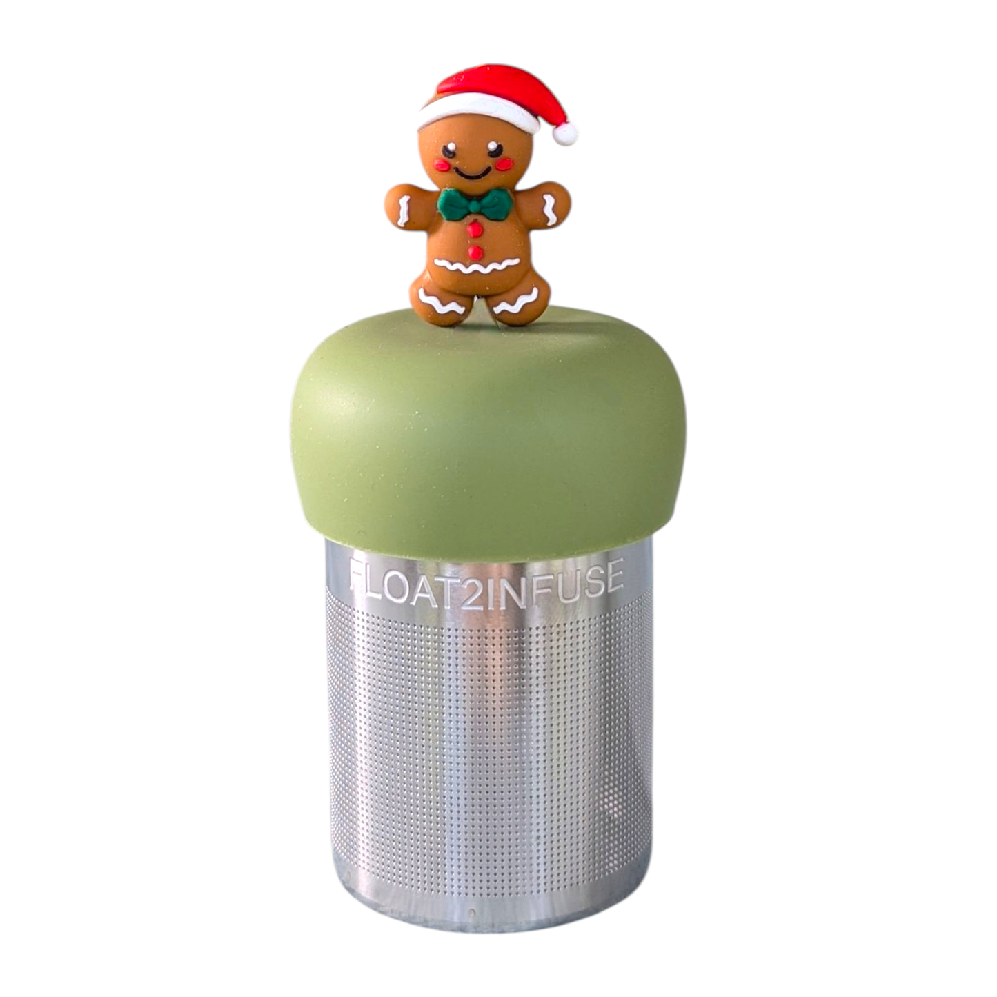 Bowtie Gingerbread Man | Floating Tea Steeper | Green Base