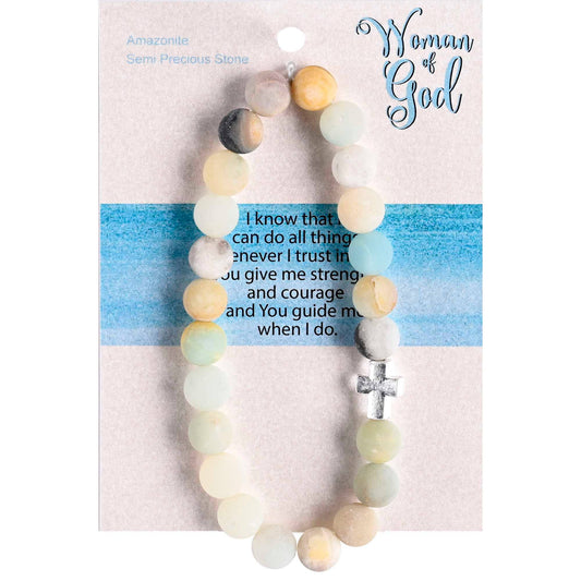 Bracelet Woman Of God Amazonite W/Cross
