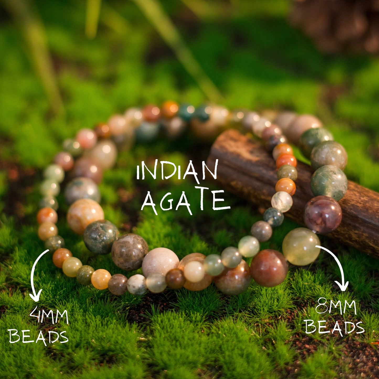 Crystal Bracelet for Women Men, 8mm, 4mm Bead Bracelet Stack: Green Aventurine / 8mm Bead Size