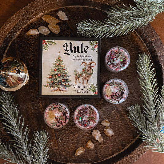 Yule Tealight Crystal Candles, Yuletide, Winter Solstice