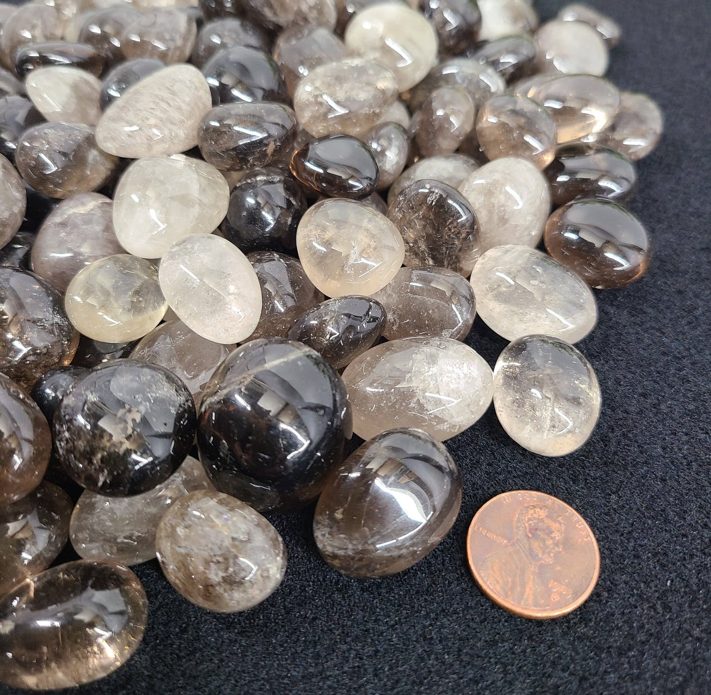 Smoky Quartz (1kg/2.2 lbs.) Tumbled Stone 20-25mm