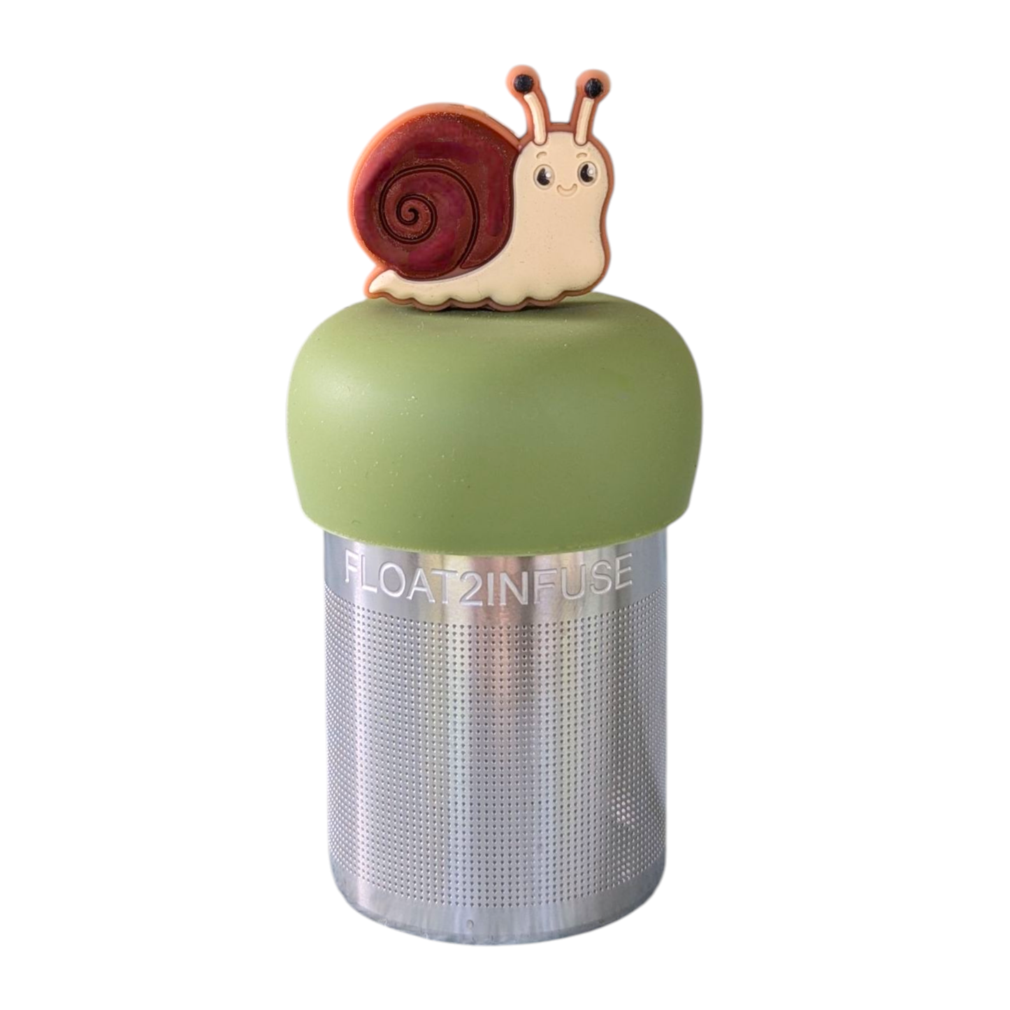 Cute Snail | Floating Tea Steeper | Green Base | Brown