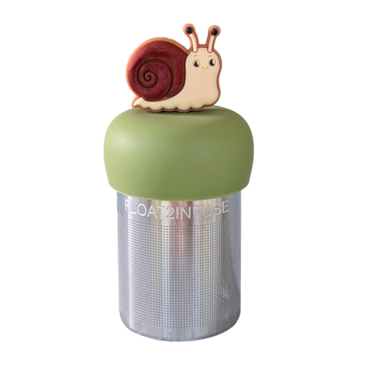 Cute Snail | Floating Tea Steeper | Green Base | Brown