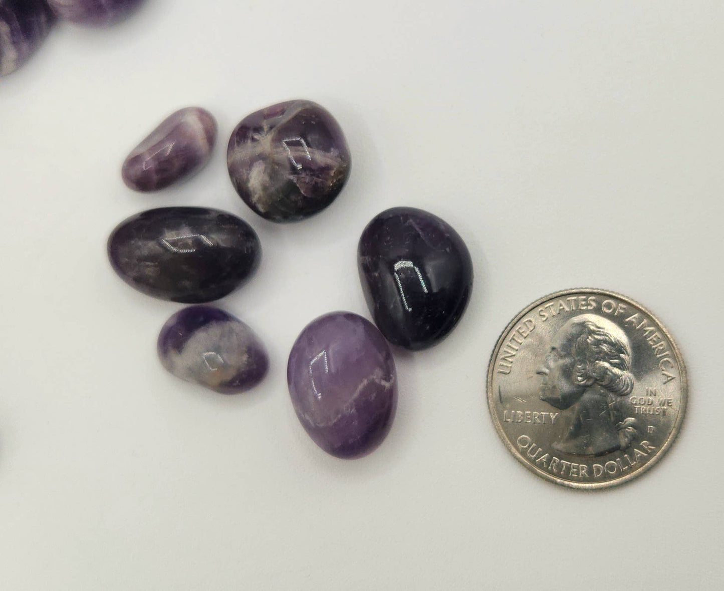 Chevron Amethyst Tumbled Gemstones 10-20mm (0.5kg/1.1 lbs.): 0.5KG/1.1LBS