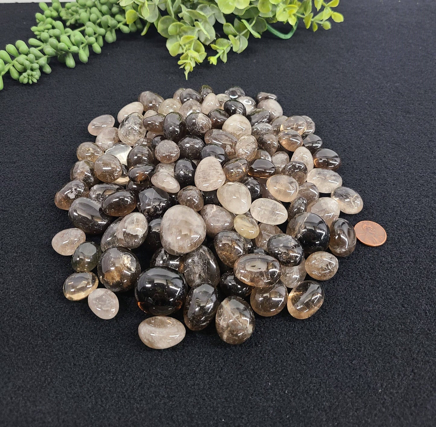 Smoky Quartz (1kg/2.2 lbs.) Tumbled Stone 20-25mm