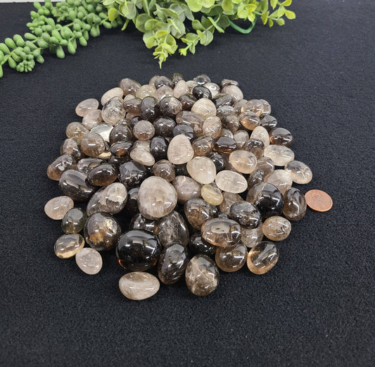 Smoky Quartz (1kg/2.2 lbs.) Tumbled Stone 20-25mm