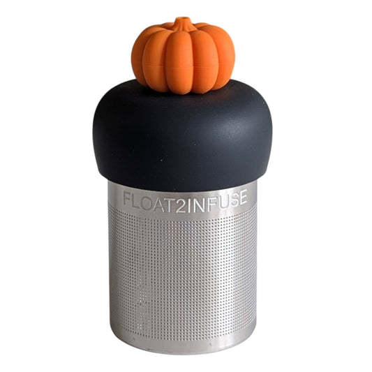 Pumpkin | Floating Tea Steeper | Grey Base | Orange: Charcoal Grey / Amber Orange