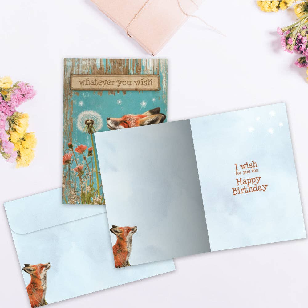 Fox Wishes | 6-Pack Birthday Greeting Cards | SKU 22240