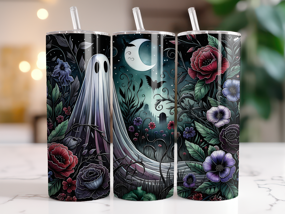 Gothic Garden Ghost - Halloween 20oz Skinny Tumbler