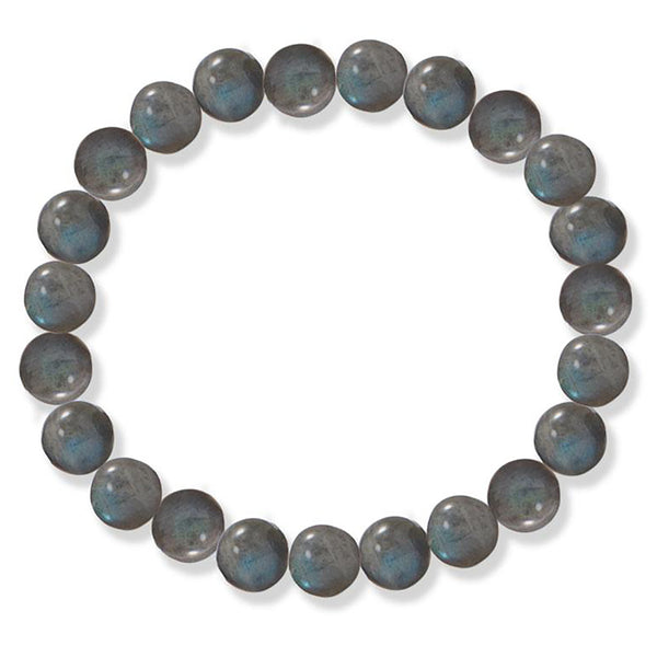 Blue Labradorite 6-8mm Round Bead Bracelet